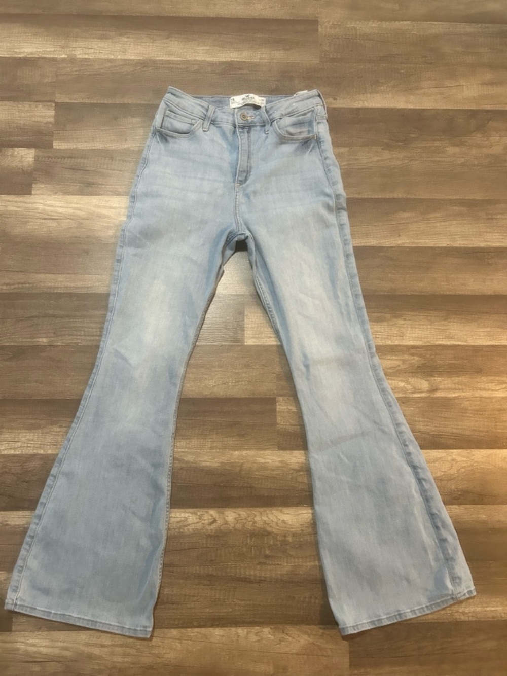 Hollister Light Blue Flare Jeans - High Rise Wide Leg